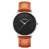 Fashion Men's Leather Casual Analog Quartz Wrist Watch Business Watches Analog horloges Simple Assista polshorloge Manner B40