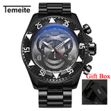 Dropshipping Temeite Men's watches Luxury Gold Watch Men Big Dial Quartz Watch Business Wristwatch Waterproof Relogio Masculino