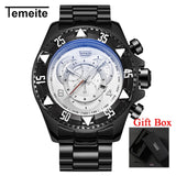 Dropshipping Temeite Men's watches Luxury Gold Watch Men Big Dial Quartz Watch Business Wristwatch Waterproof Relogio Masculino