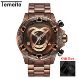 Dropshipping Temeite Men's watches Luxury Gold Watch Men Big Dial Quartz Watch Business Wristwatch Waterproof Relogio Masculino