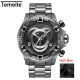 Dropshipping Temeite Men's watches Luxury Gold Watch Men Big Dial Quartz Watch Business Wristwatch Waterproof Relogio Masculino