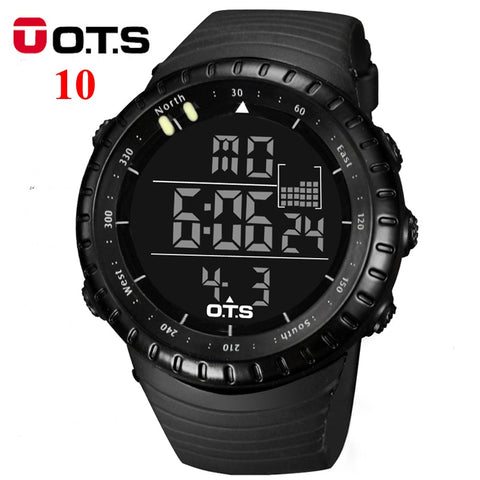 OTS Men's Watches Sport Digital Watch Men LED 50M Waterproof Diving Electronic Watch Military Men Wristwatch Relogio Masculino