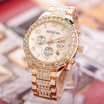 Luxury Women's Watches Rose Gold Watches Women Fashion Rhinestone Full Steel Ladies Metal Watch relogio feminino horloge dames