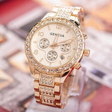 Luxury Women's Watches Rose Gold Watches Women Fashion Rhinestone Full Steel Ladies Metal Watch relogio feminino horloge dames