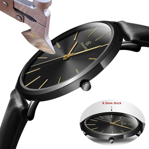 Fashion KEMANQI Watches 6.5mm Ultra-thin Men's Watch 2019 Simple Business Men Quartz Watches Male Clock relogio masculino