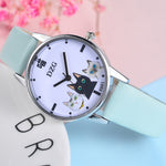 Hot Fashion Lovely Teenage Girl Brand Watch Women Cat printing Dial Watch Clock Dress Temperament Quartz Wrist Watch Relogio #B