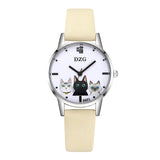 Hot Fashion Lovely Teenage Girl Brand Watch Women Cat printing Dial Watch Clock Dress Temperament Quartz Wrist Watch Relogio #B