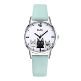 Hot Fashion Lovely Teenage Girl Brand Watch Women Cat printing Dial Watch Clock Dress Temperament Quartz Wrist Watch Relogio #B