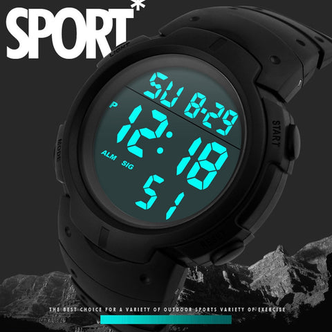 Mens Watches Fashion Waterproof Men's Boy LCD Digital Stopwatch Date Rubber Sport Wrist Watch Waterproof Relogio Clock reloj S7