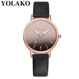 YOLAKO Women's Simple Leather Quartz Watch Women Ladies Dress Watch Students Casual Wristwatch Relojes Montre Femme Gift #b