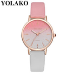 YOLAKO Women's Simple Leather Quartz Watch Women Ladies Dress Watch Students Casual Wristwatch Relojes Montre Femme Gift #b