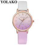 YOLAKO Women's Simple Leather Quartz Watch Women Ladies Dress Watch Students Casual Wristwatch Relojes Montre Femme Gift #b