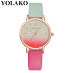 YOLAKO Women's Simple Leather Quartz Watch Women Ladies Dress Watch Students Casual Wristwatch Relojes Montre Femme Gift #b