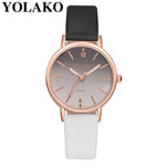 YOLAKO Women's Simple Leather Quartz Watch Women Ladies Dress Watch Students Casual Wristwatch Relojes Montre Femme Gift #b