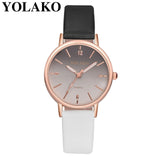 YOLAKO Women's Simple Leather Quartz Watch Women Ladies Dress Watch Students Casual Wristwatch Relojes Montre Femme Gift #b