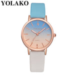 YOLAKO Women's Simple Leather Quartz Watch Women Ladies Dress Watch Students Casual Wristwatch Relojes Montre Femme Gift #b