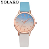 YOLAKO Women's Simple Leather Quartz Watch Women Ladies Dress Watch Students Casual Wristwatch Relojes Montre Femme Gift #b