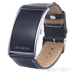 2018 Popular New Brand Luxury Men's Women's LED Digital Date Rectangle Dial Faux Leather Strap Wrist Watch